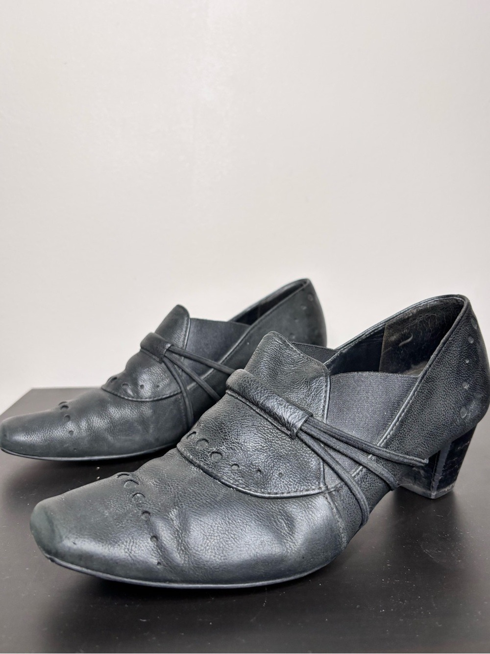 Hogl Black Leather Booties Size 37